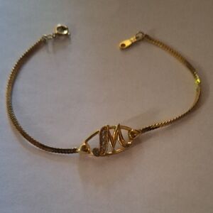Vintage Goldtone Initial M Bracelet